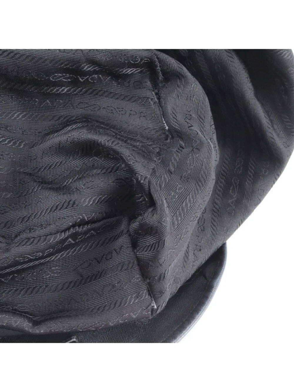 Prada Tessuto Nylon Leather Backpack Shoulder Bag Black